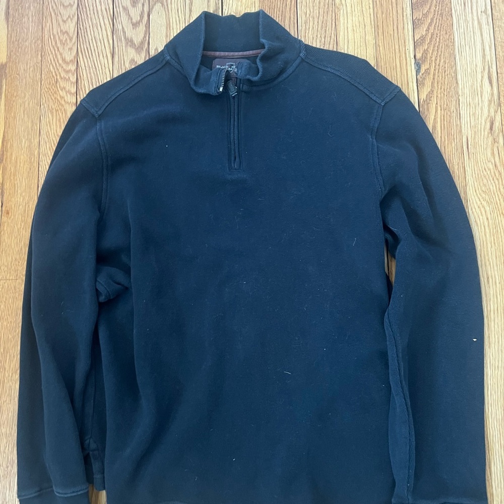 Black Brown 1826 Men's Zip-Up Sweater - Black Large